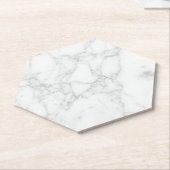 Dessous-de-verre En Papier Marbre Blanc (Incliné)
