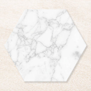 Dessous-de-verre En Papier Marbre Blanc