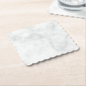 Dessous-de-verre En Papier Marbre Blanc Moderne (Incliné)