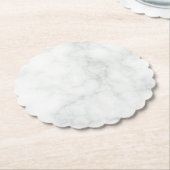 Dessous-de-verre En Papier Marbre Blanc Moderne (Incliné)