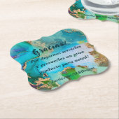 Dessous-de-verre En Papier Marbre bleu violet Modifier votre propre Merci (Incliné)