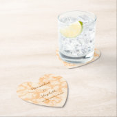 Dessous-de-verre En Papier Marbre des Faux Orange (En situation)