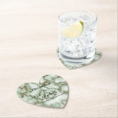 Dessous-de-verre En Papier Marbre d'or Faux Green - Mariage élégant (En situation)