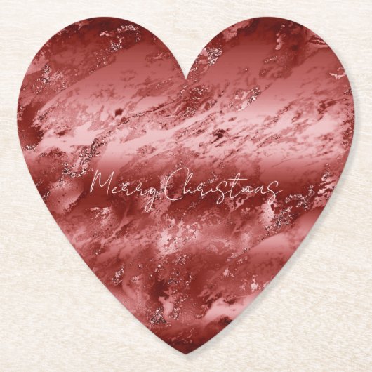 Dessous-de-verre En Papier Marbre rouge brillant (Devant)