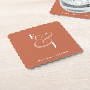 Dessous-de-verre En Papier Mariage à l'ampersand en terre cuite Cocktail in
