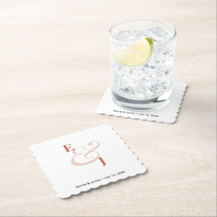 Dessous-de-verre En Papier Mariage à l'esperluette en terre cuite Cocktail