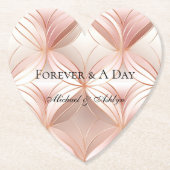 Dessous-de-verre En Papier Mariage Abstrait Pearl Blush Rose Rose (Devant)