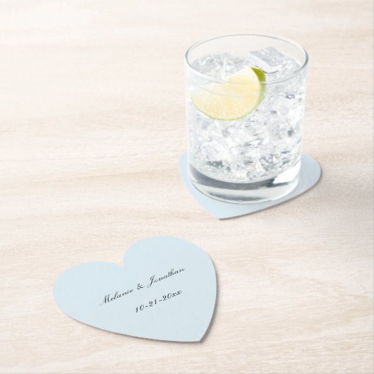 Dessous-de-verre En Papier Mariage bleu clair (En situation)