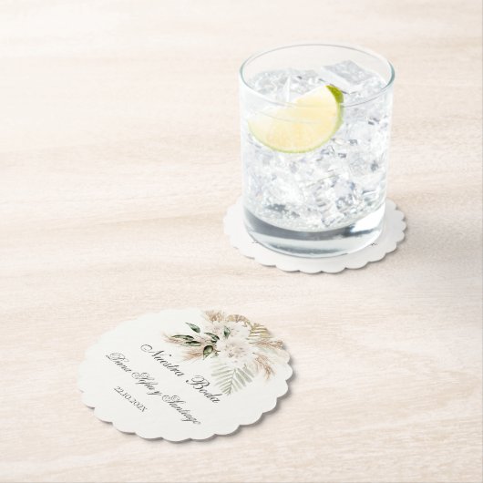 Dessous-de-verre En Papier Mariage Boho espagnol (En situation)