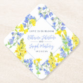 Dessous-de-verre En Papier mariage botanique jaune fleur sauvage (Devant)