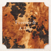 Dessous-de-verre En Papier Mariage Brown à la crème (Devant)