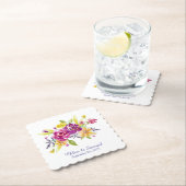 Dessous-de-verre En Papier Mariage coloré Bouquet d'aquarelle (En situation)