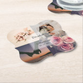 Dessous-de-verre En Papier Mariage de collage photo simple et élégant mariée (Incliné)