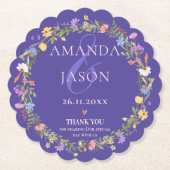 Dessous-de-verre En Papier Mariage de  de couronne de fleurs violet fleur sau (Devant)