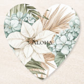 Dessous-de-verre En Papier Mariage de fleurs bleu tropical (Devant)