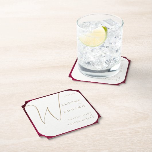 Dessous-de-verre En Papier Mariage de la passion bourguignonne (En situation)