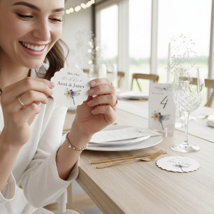 Dessous-de-verre En Papier Mariage de libellules, personnalisé