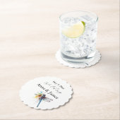 Dessous-de-verre En Papier Mariage de libellules, personnalisé (En situation)