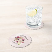 Dessous-de-verre En Papier Mariage en marbre rose blanc Lily (En situation)