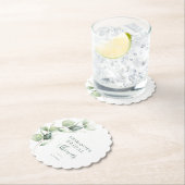 Dessous-de-verre En Papier Mariage Eucalyptus Greenery Script (En situation)