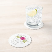 Dessous-de-verre En Papier Mariage Favor Hot rose Hydrangea (En situation)