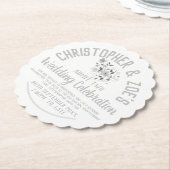 Dessous-de-verre En Papier Mariage Fête Invitation Billet papier (Incliné)