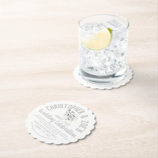 Dessous-de-verre En Papier Mariage Fête Invitation Billet papier (En situation)