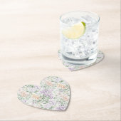 Dessous-de-verre En Papier Mariage floral Chic Peach Lavender (En situation)