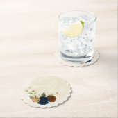 Dessous-de-verre En Papier mariage floral de terre cuite (En situation)