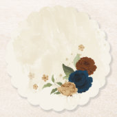 Dessous-de-verre En Papier mariage floral de terre cuite (Devant)