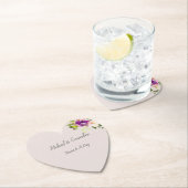 Dessous-de-verre En Papier Mariage floral rose crème Bourgogne (En situation)