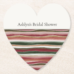 Dessous-de-verre En Papier Mariage Gold Vert Bourgogne Blush Rouge Baby Showe