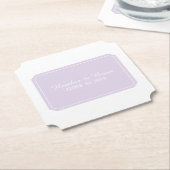 Dessous-de-verre En Papier Mariage Purple Simplement Élégant (Incliné)