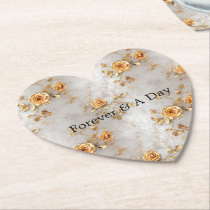 Dessous-de-verre En Papier Mariage Rose Pearl Gold