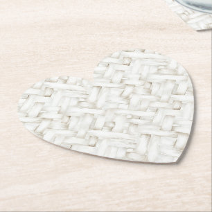 Dessous-de-verre En Papier Mariage tissé en panier blanc