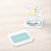Dessous-de-verre En Papier Mariage Turquoise Simplement Élégant (En situation)