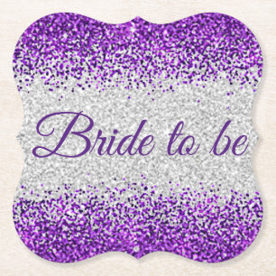 Dessous-de-verre En Papier Mariée à être - Argent blanc / Épersion violette