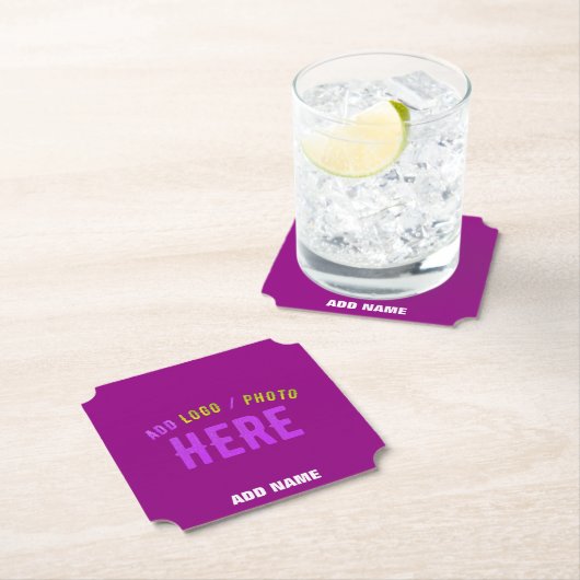 DESSOUS-DE-VERRE EN PAPIER MARQUE MODERNE MODERNE PERSONNALISABLE POURPULAIRE (En situation)