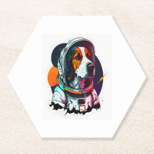 Dessous-de-verre En Papier Mascotte de chien Astronout