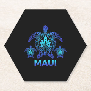 Dessous-de-verre En Papier Maui Hawaii Tortue de mer Hawaiian Aloha Beach
