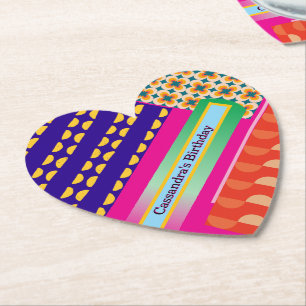 Dessous-de-verre En Papier Maximaliste Anniversaire répétition Motif coloré