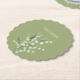 Dessous-de-verre En Papier May Lily of the Valley Floral Bouquet Nom personna