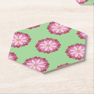 Dessous-de-verre En Papier Médaillon asiatique rose pastel Floral