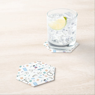 Dessous-de-verre En Papier Médecin de santé Motif Fournitures Médicales