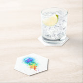 Dessous-de-verre En Papier Méduse arc-en-ciel (En situation)