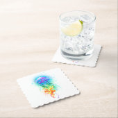 Dessous-de-verre En Papier Méduse arc-en-ciel (En situation)