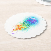 Dessous-de-verre En Papier Méduse arc-en-ciel (Incliné)