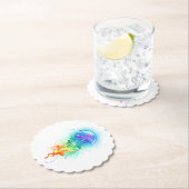 Dessous-de-verre En Papier Méduse arc-en-ciel (En situation)