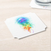 Dessous-de-verre En Papier Méduse arc-en-ciel (Incliné)