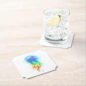 Dessous-de-verre En Papier Méduse arc-en-ciel (En situation)